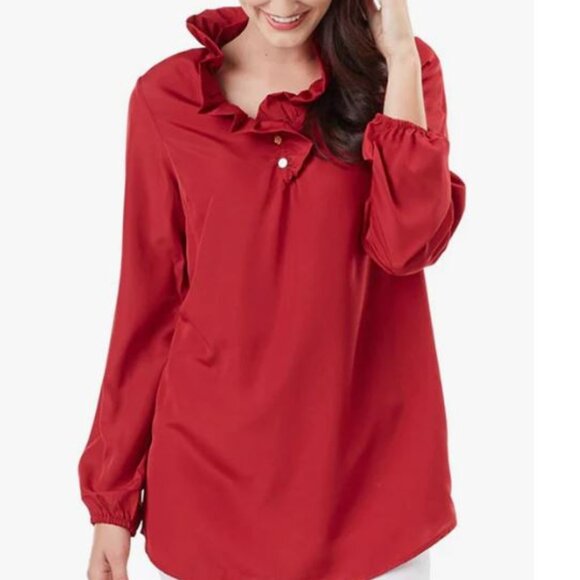 NWT Mud Pie Whitney Ruffle Neck Tunic -  Size XS - BLACK - Picture 1 of 5